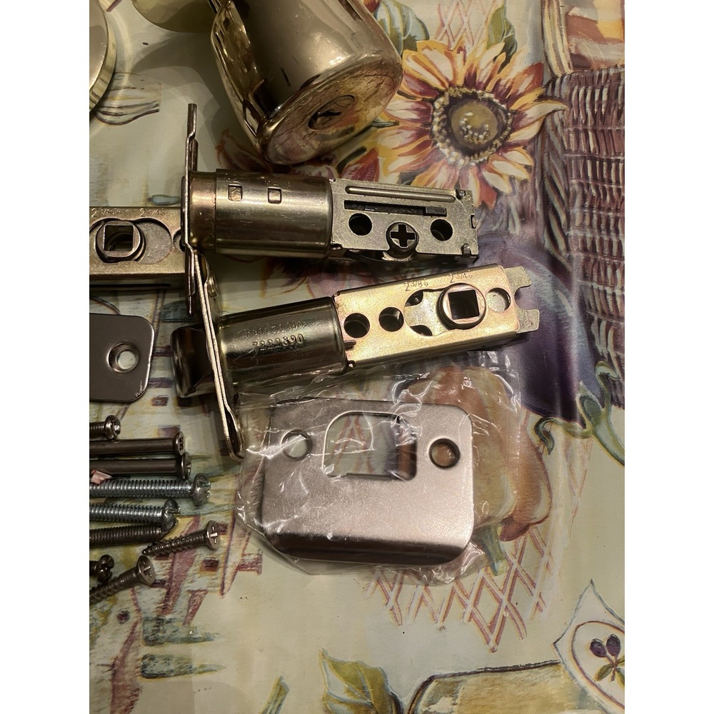 Assortment of Brass plated Door Knobs and Handles with Hardware for Interior MCM - Picture 2 of 15